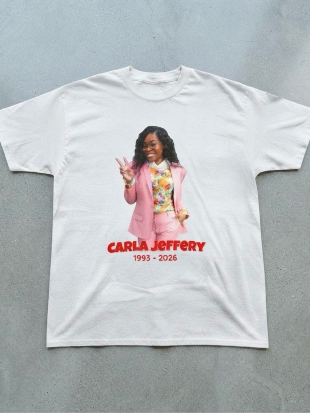 Carla Jeffery Memorial Photo White Cotton Gildan T-Shirt